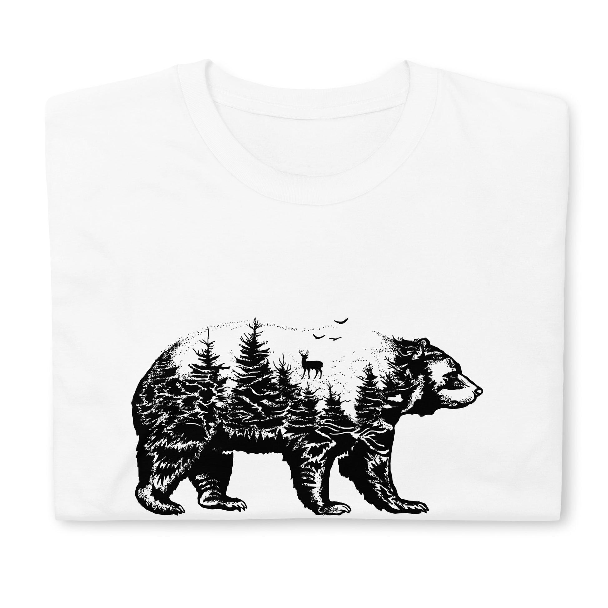 Bear Nature Tee White Folded