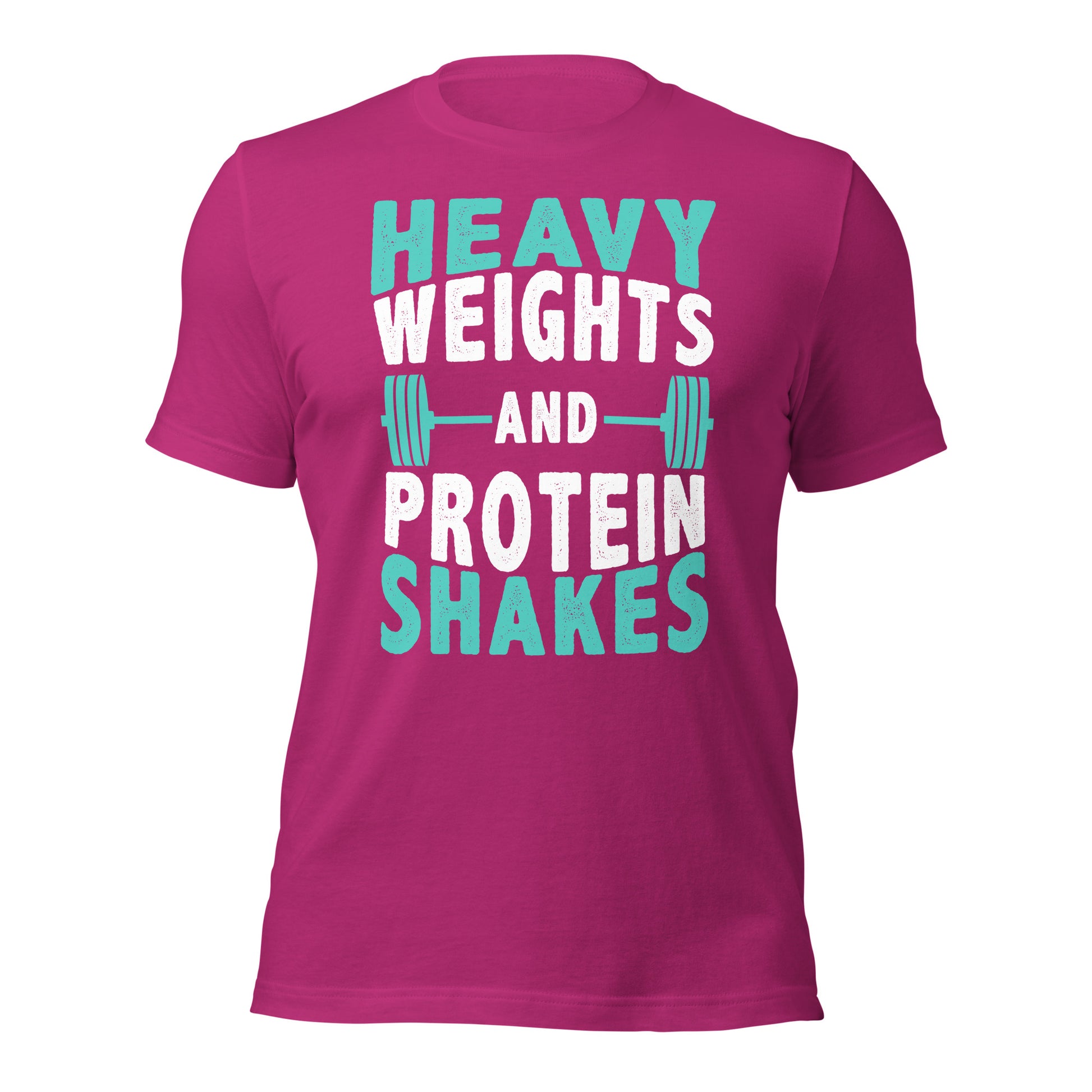 Heavy weights protein shakes tee pink