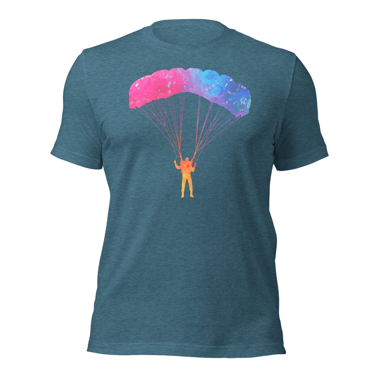 Watercolor parachute t-shirt blue