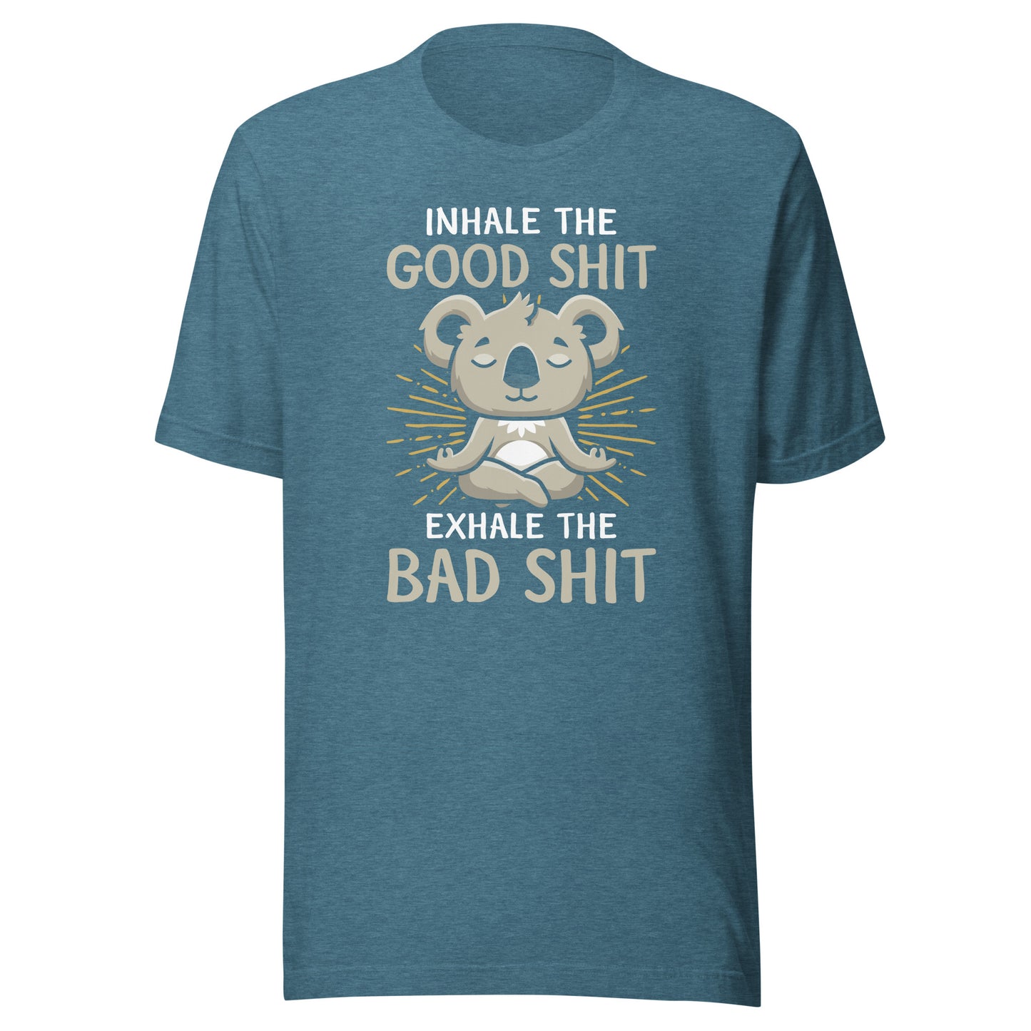 Inhale good exhale bad tee blue