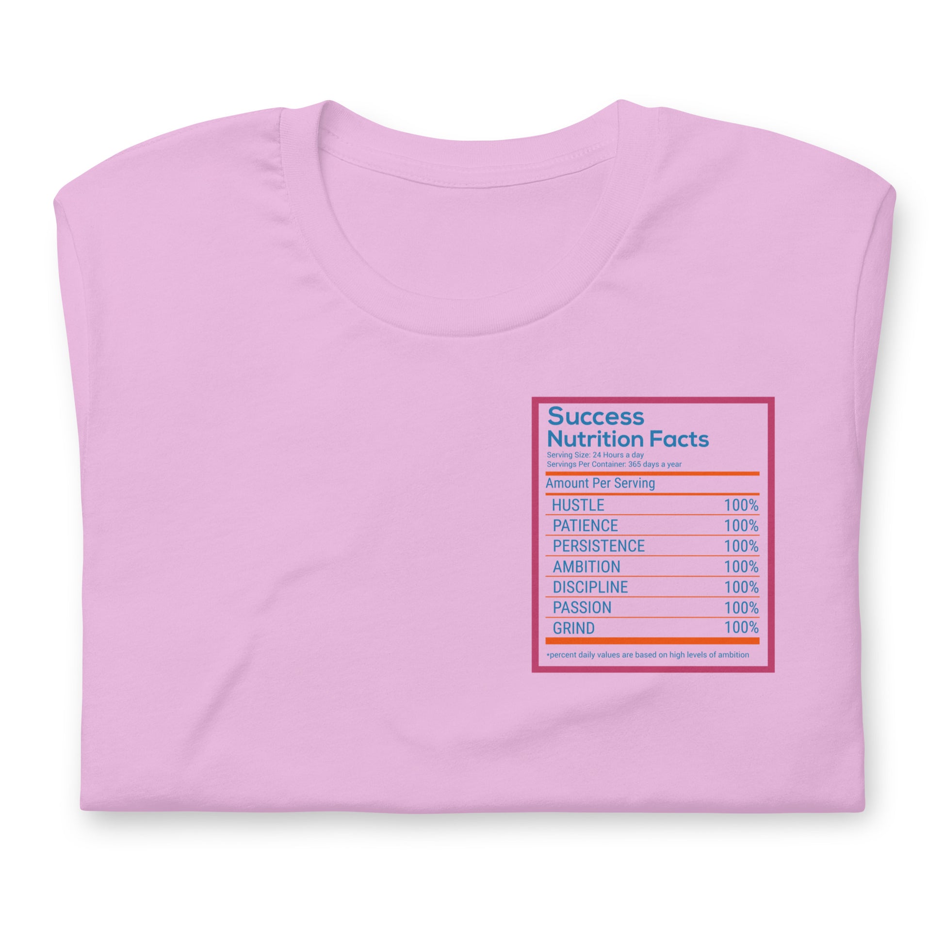 Success Nutrition facts Tee Pink