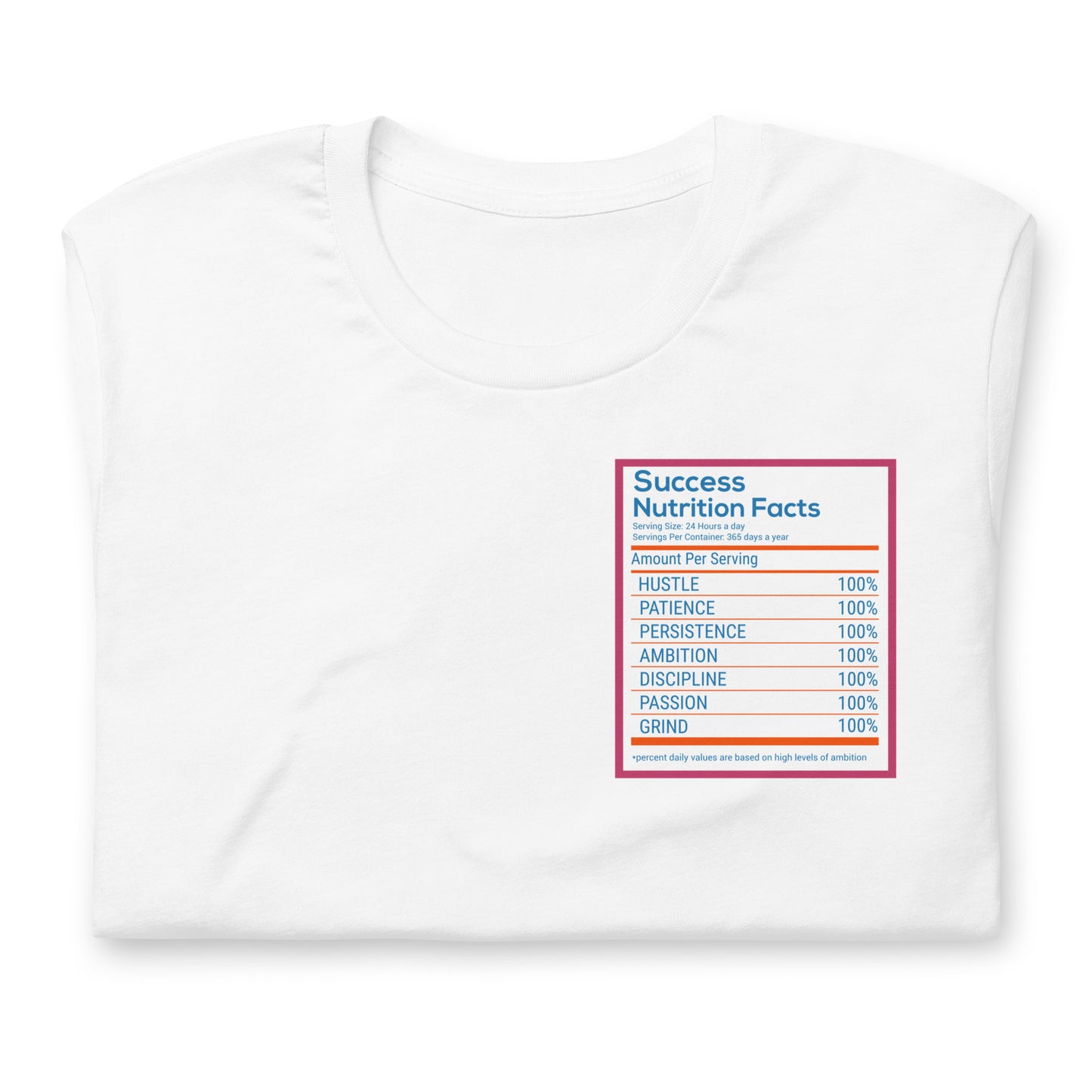 Success Nutrition facts Tee White