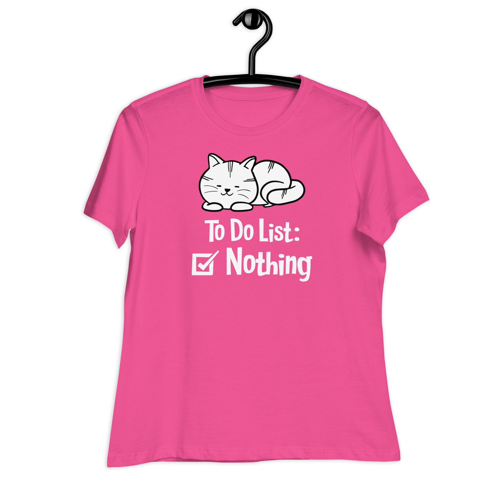 Nothing to do cat Tee Pink